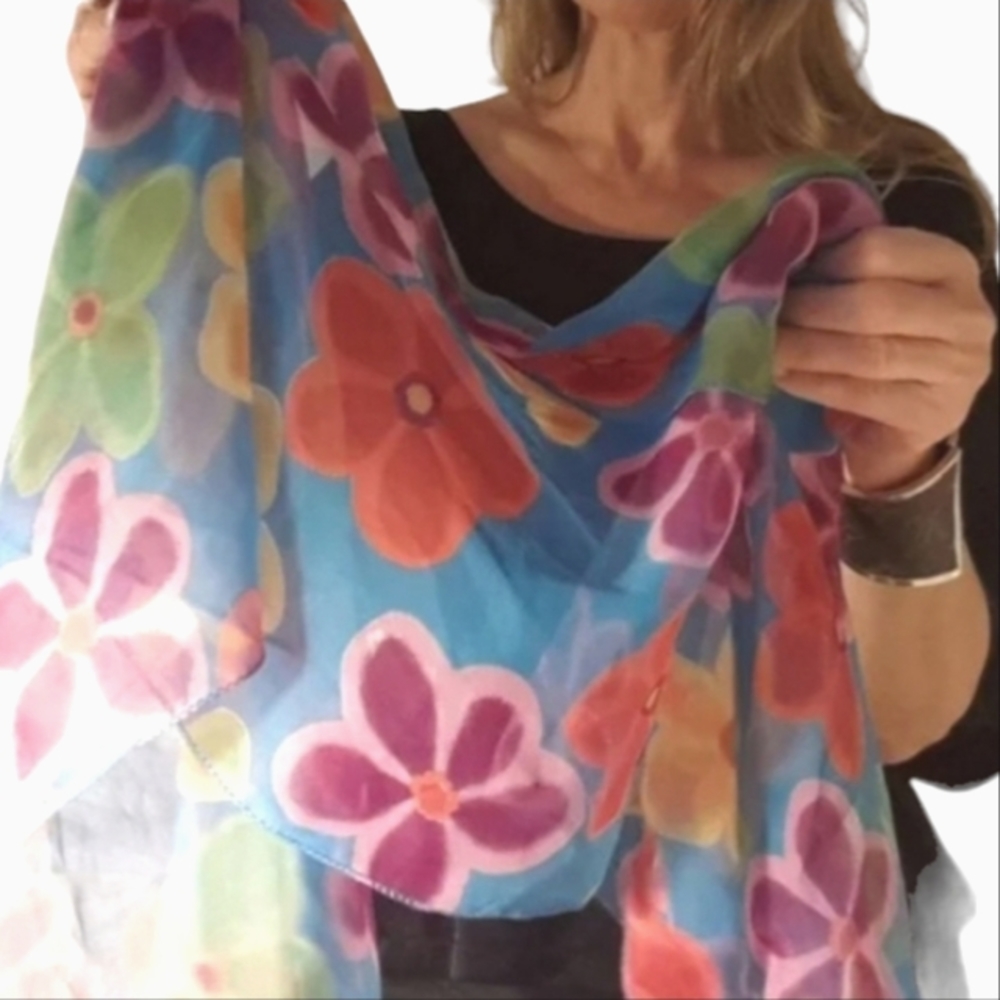Bikini waist Wrap Floral Scarf Large Wrap Shoulder  - Versatile Long Scarf